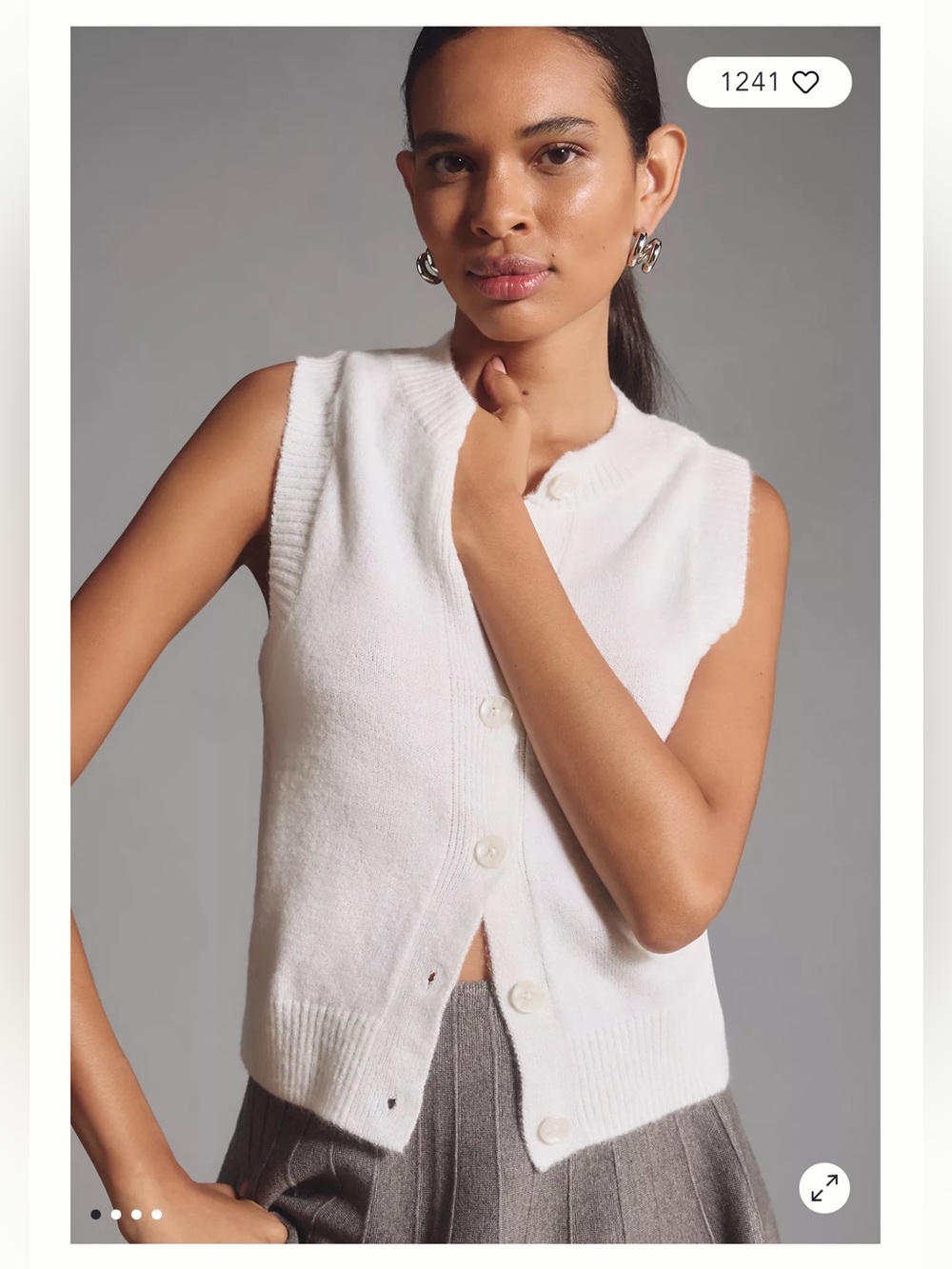 NWT NWT Anthropology Maeve Crew-Neck Cardigan Sweater Vest